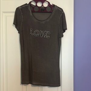 INC International Concepts Gray Fitted Short Sleeve Tee